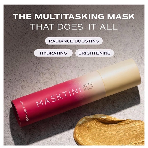 Masktini Metal Head - Gold Brightening Face Mask - Picture 3 of 6